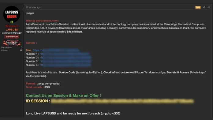 AstraZeneca Data Breach – LAPSUS$ Group Allegedly Claims Access to Internal Data